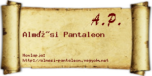 Almási Pantaleon névjegykártya